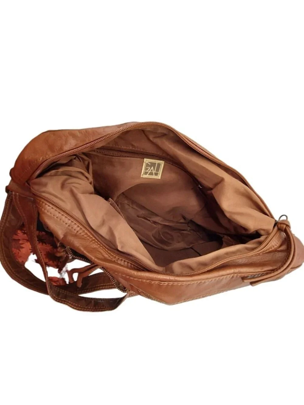 Gal Hobo Shoulder Bag Brown Faux Leather
